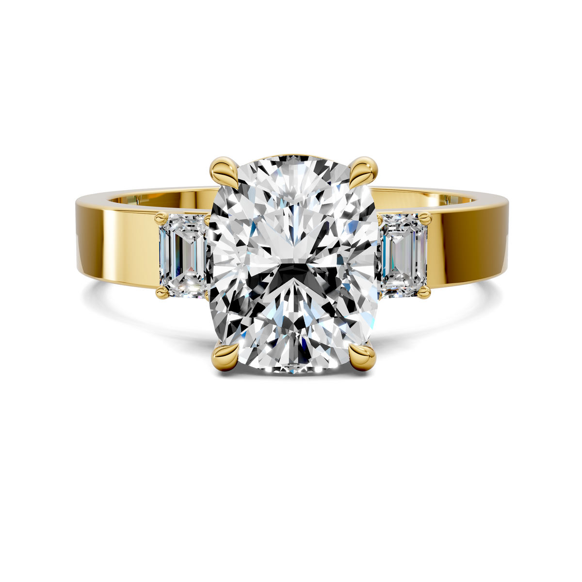 Iris Bold Three-Stone Engagement Ring