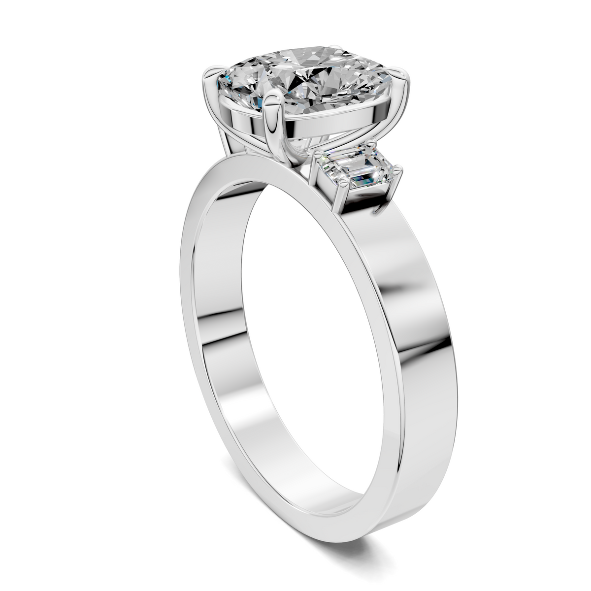 Iris Bold Three-Stone Engagement Ring