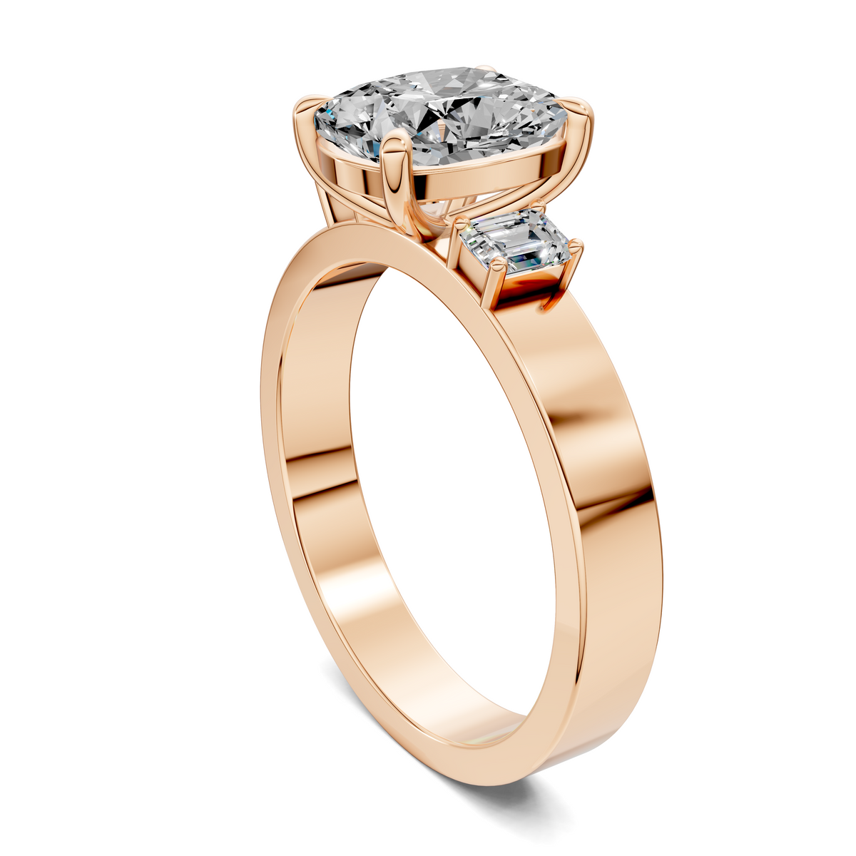 Iris Bold Three-Stone Engagement Ring