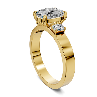 Iris Bold Three-Stone Engagement Ring