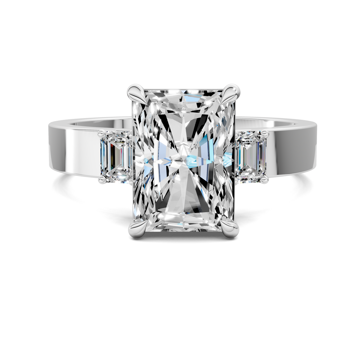 Iris Bold Three-Stone Engagement Ring