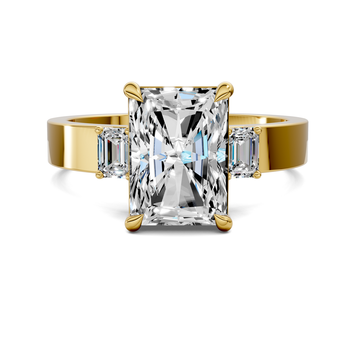 Iris Bold Three-Stone Engagement Ring
