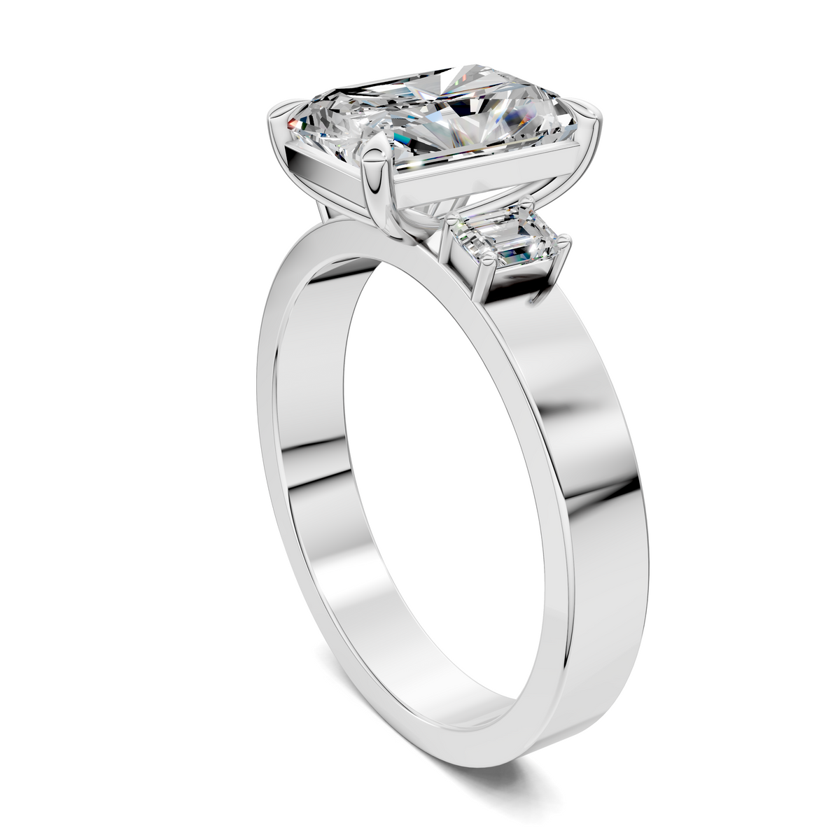 Iris Bold Three-Stone Engagement Ring