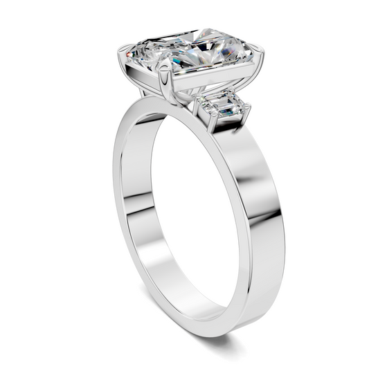 Iris Bold Three-Stone Engagement Ring