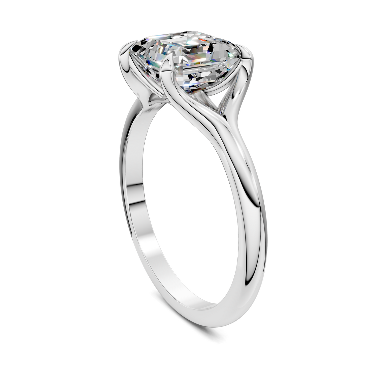 Brooklyn Crisscross Cathedral Solitaire Ring