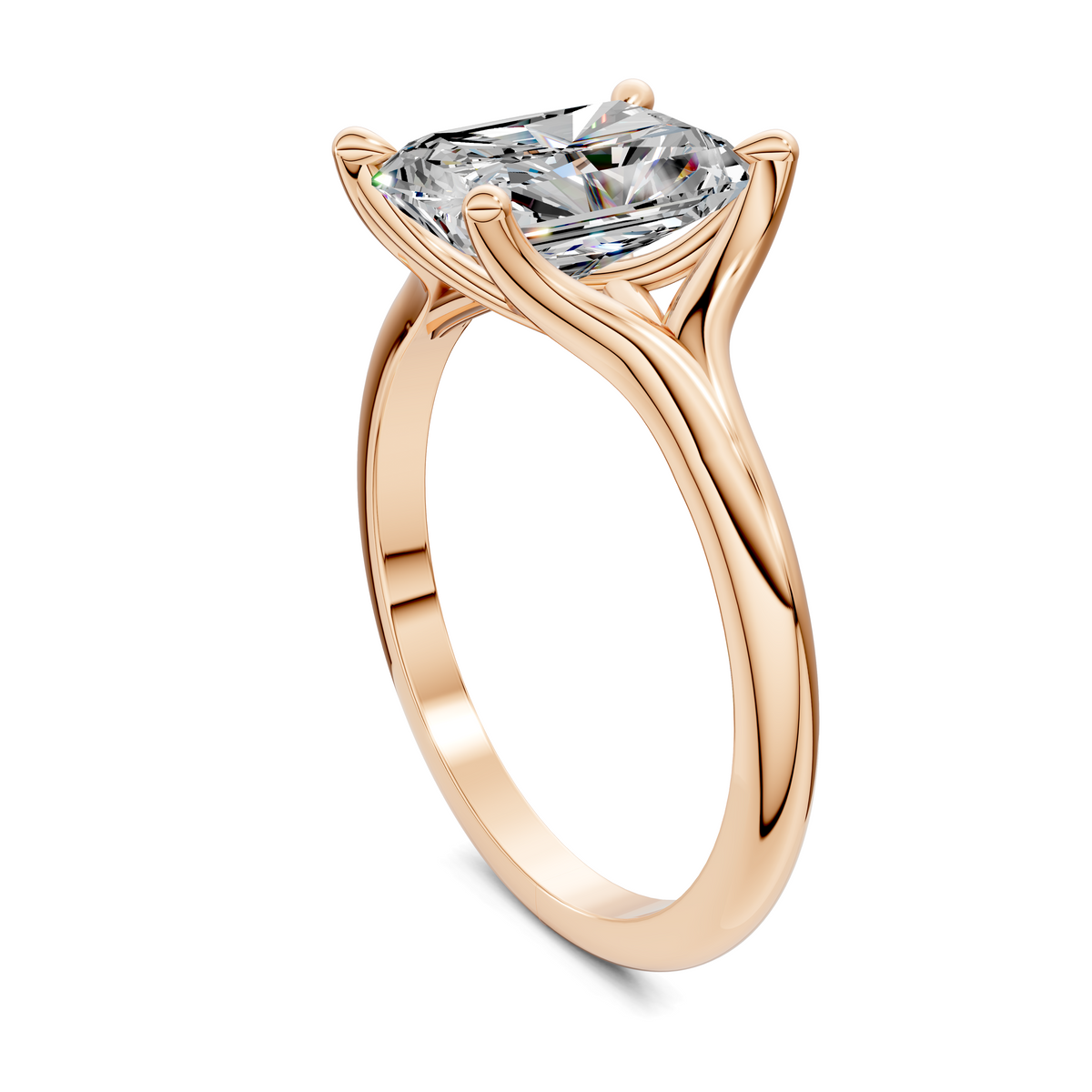 Brooklyn Crisscross Cathedral Solitaire Ring