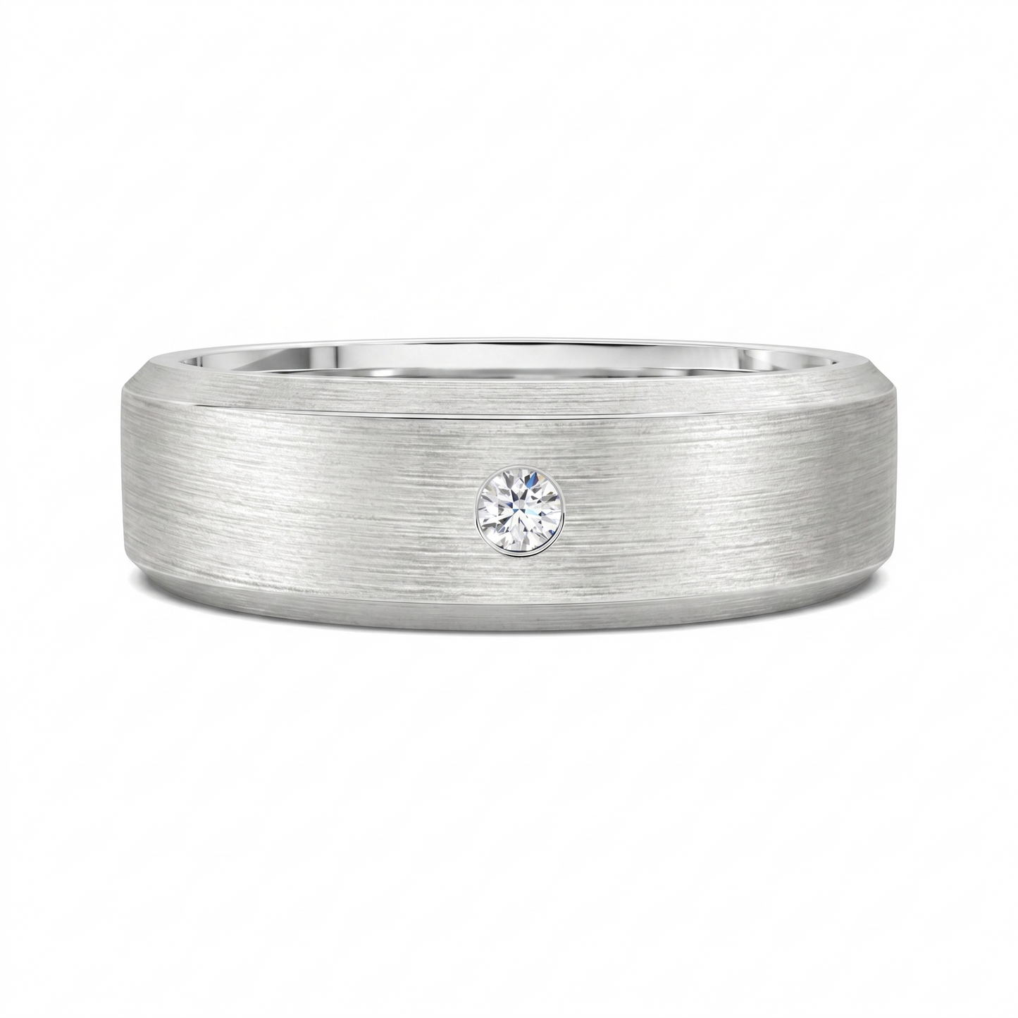 WYATT MATTE BEVELED DIAMOND BAND