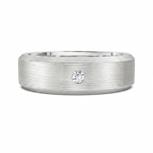 WYATT MATTE BEVELED DIAMOND BAND