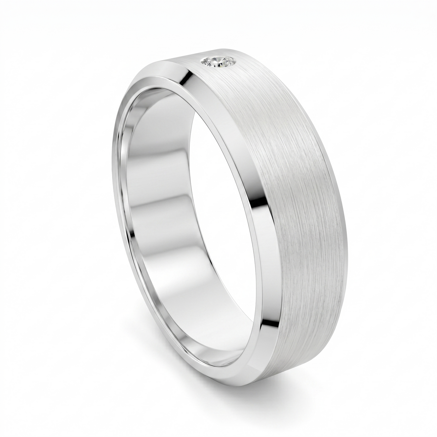 WYATT MATTE BEVELED DIAMOND BAND