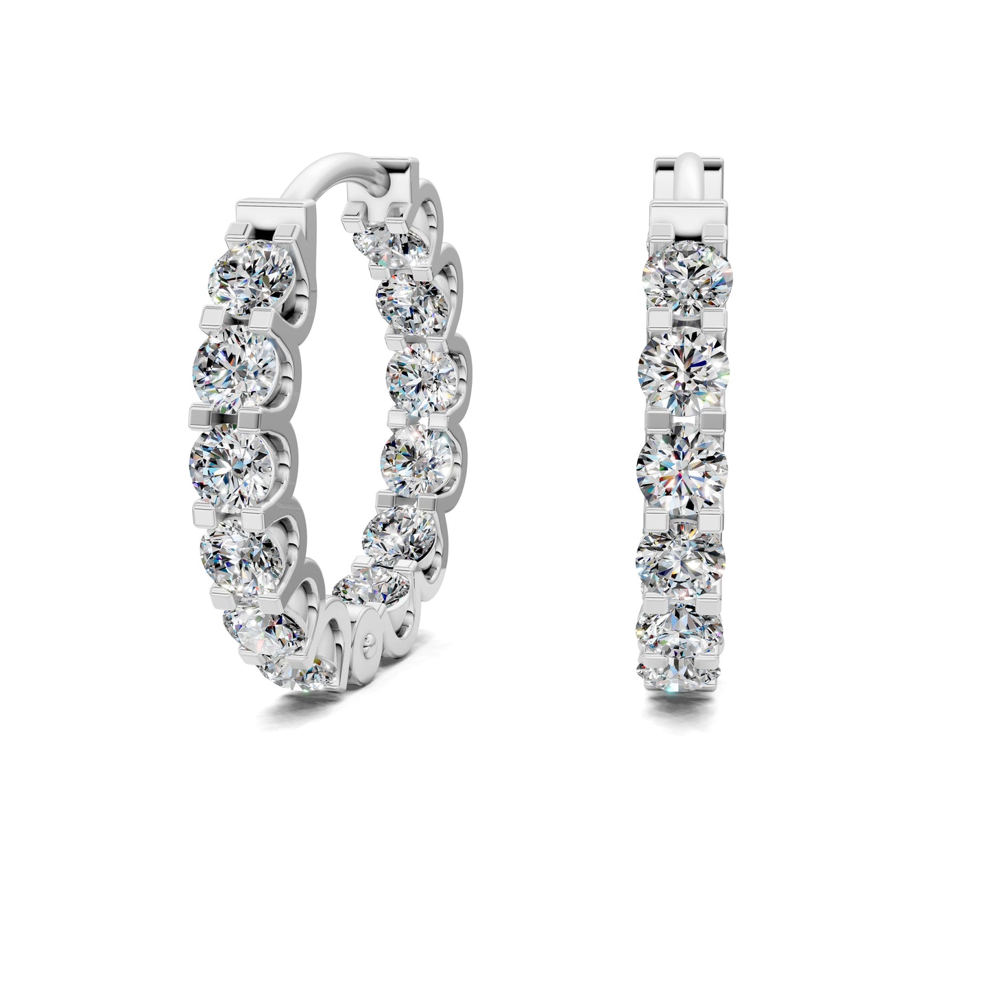 ROUND DIAMOND HOOPS