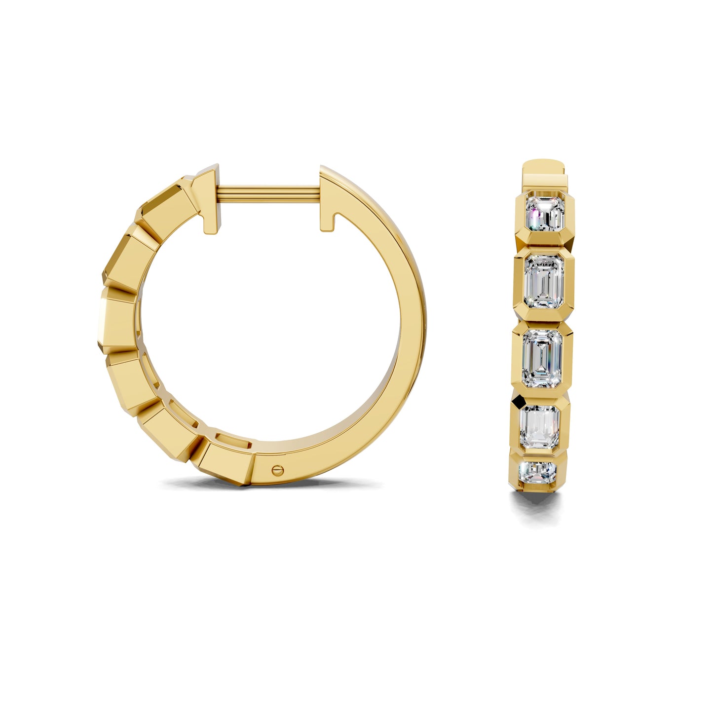 EMERALD DIAMOND HOOPS