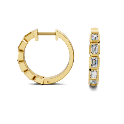 EMERALD DIAMOND HOOPS