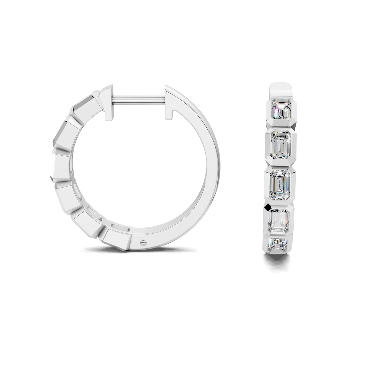 EMERALD DIAMOND HOOPS