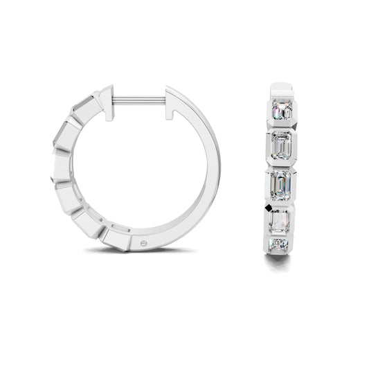 EMERALD DIAMOND HOOPS