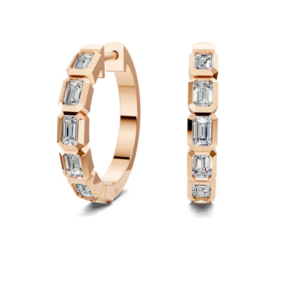 EMERALD DIAMOND HOOPS