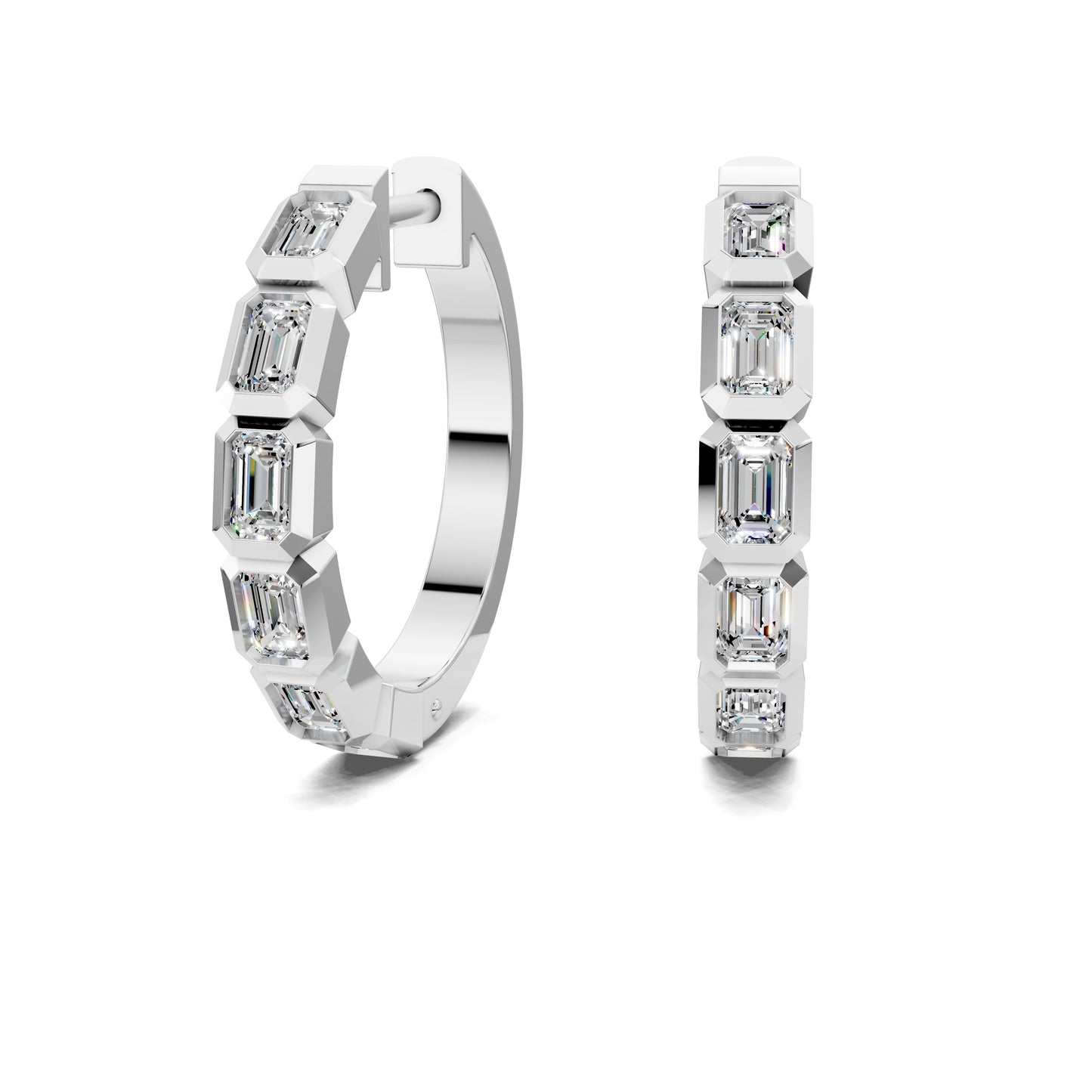 EMERALD DIAMOND HOOPS