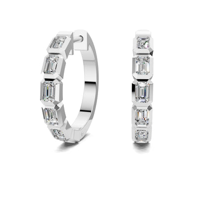 EMERALD DIAMOND HOOPS