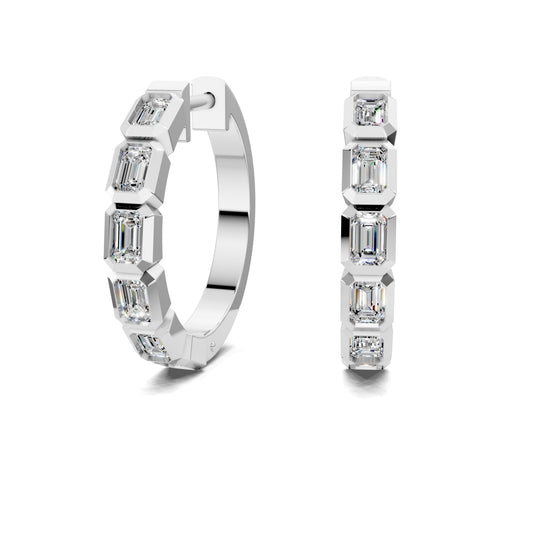 EMERALD DIAMOND HOOPS