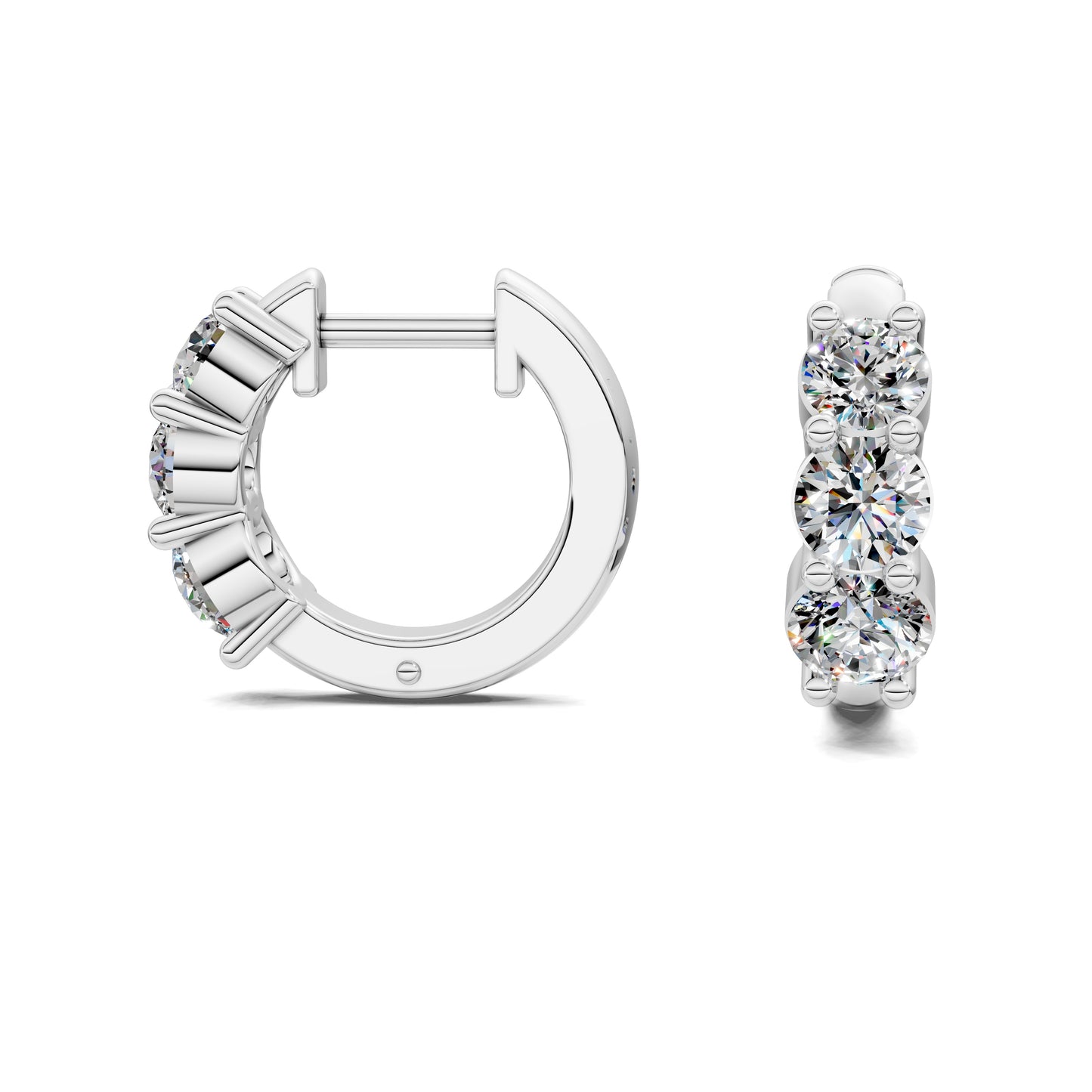 ROUND DIAMOND HOOP SMALL