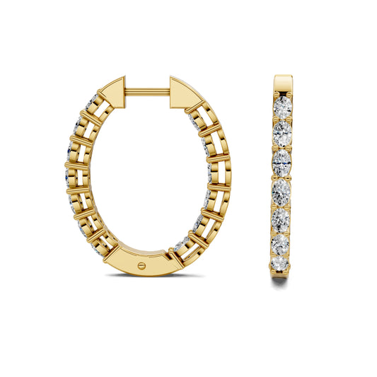 OVAL DIAMOND HOOPS
