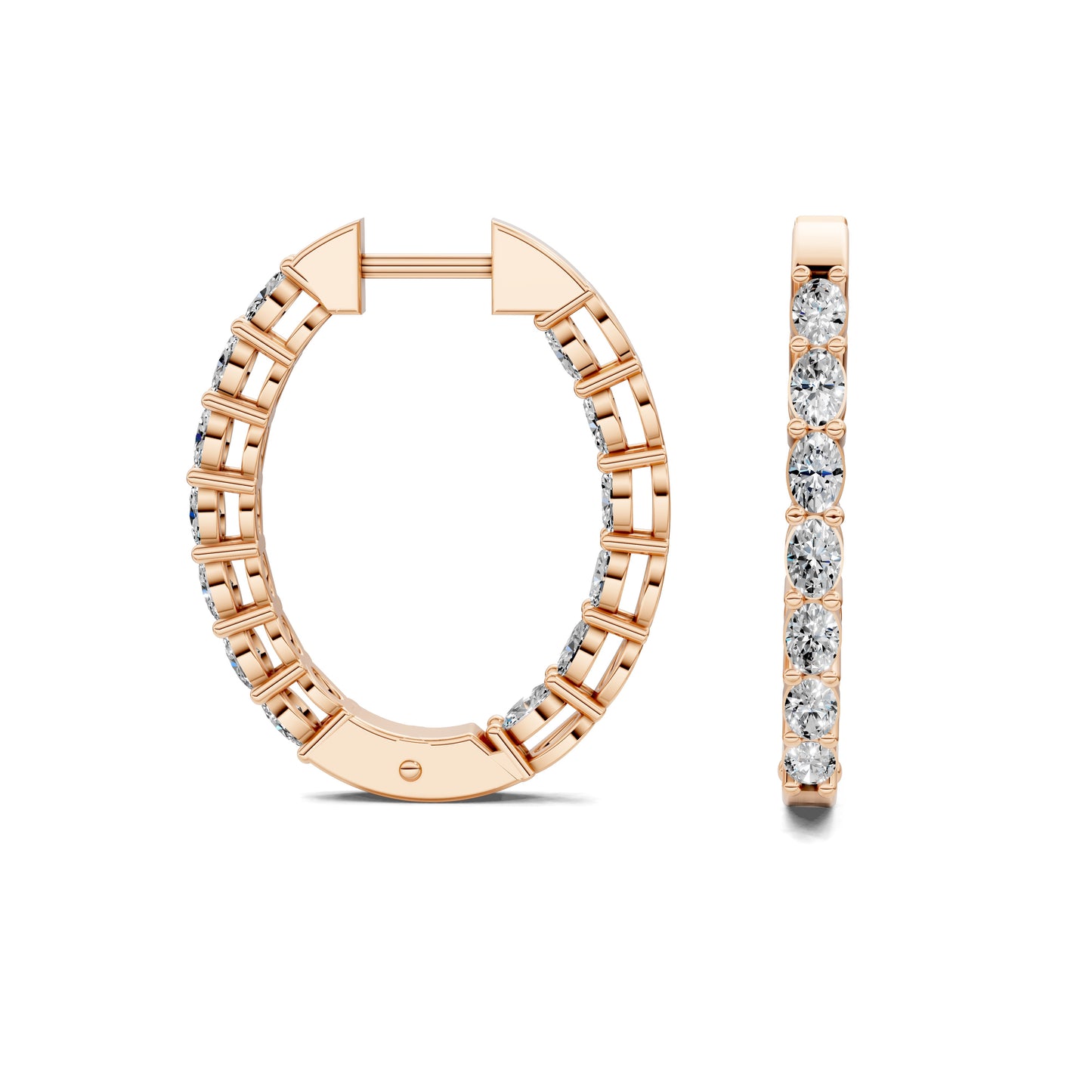 OVAL DIAMOND HOOPS