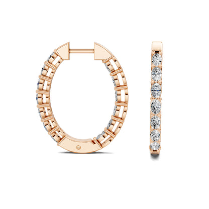 OVAL DIAMOND HOOPS