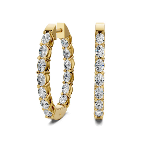 OVAL DIAMOND HOOPS