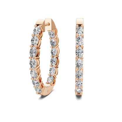 OVAL DIAMOND HOOPS