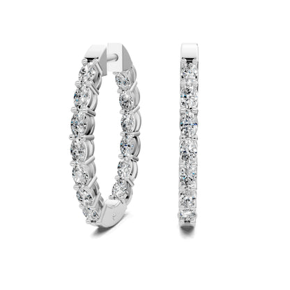 OVAL DIAMOND HOOPS