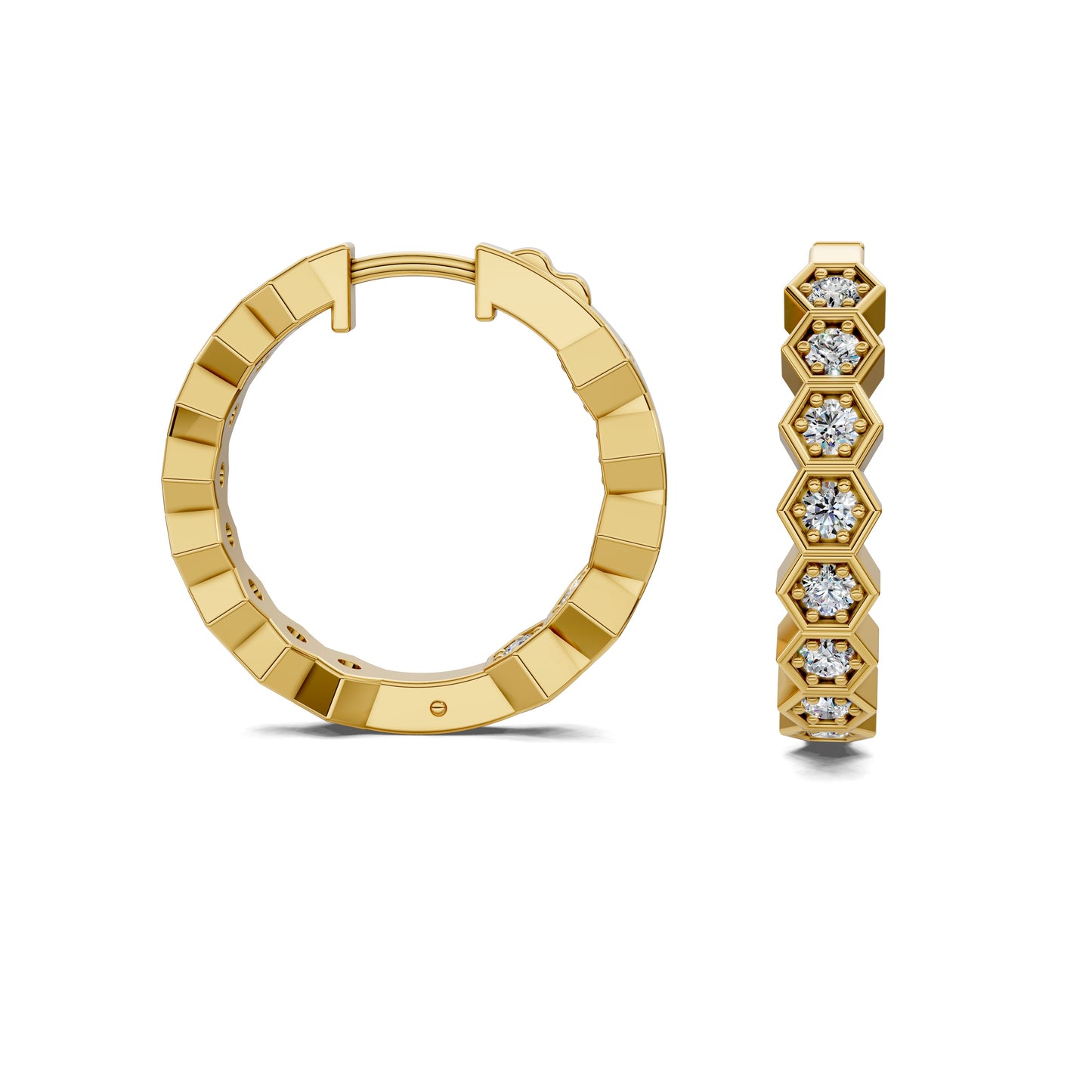 HEXAGON DIAMOND HOOPS