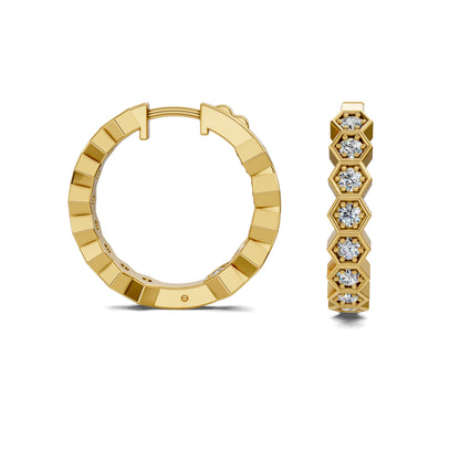HEXAGON DIAMOND HOOPS