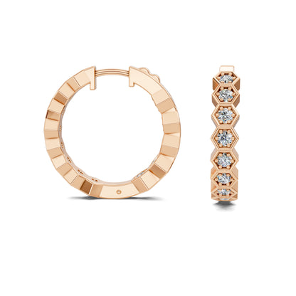HEXAGON DIAMOND HOOPS