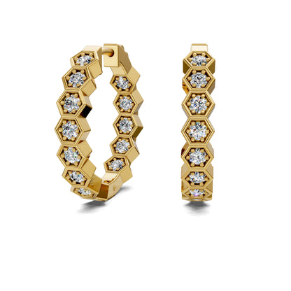 HEXAGON DIAMOND HOOPS
