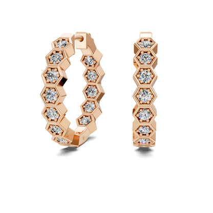 HEXAGON DIAMOND HOOPS