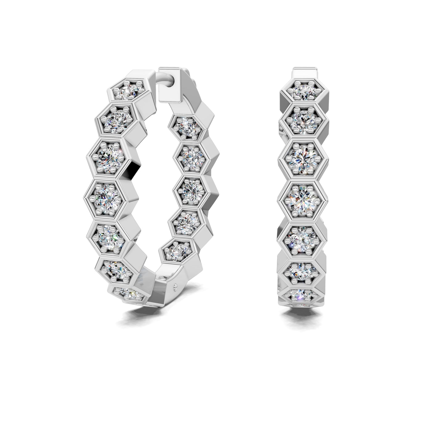 HEXAGON DIAMOND HOOPS