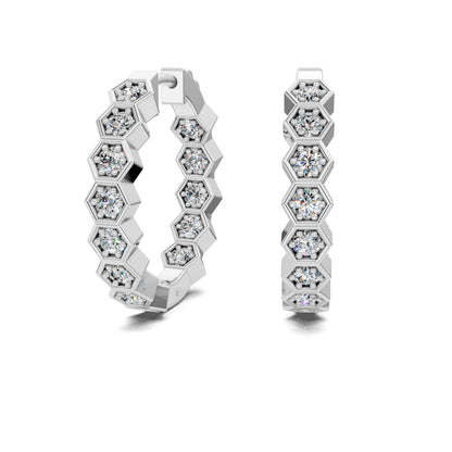 HEXAGON DIAMOND HOOPS