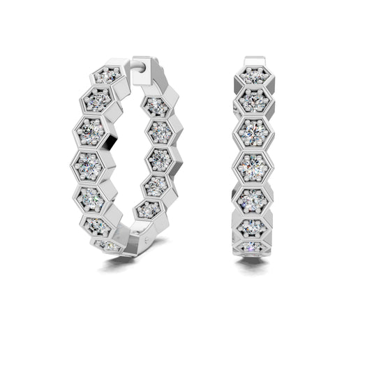 HEXAGON DIAMOND HOOPS