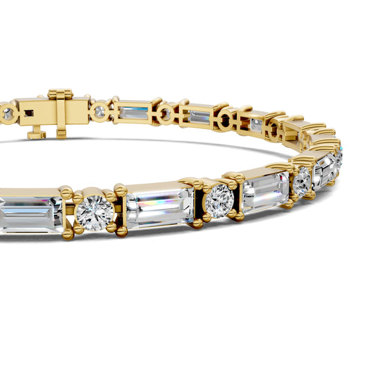 BAGUETTE AND ROUND TENNIS BRACELET