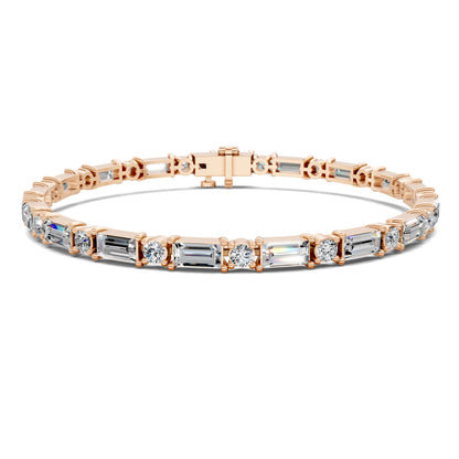 BAGUETTE AND ROUND TENNIS BRACELET
