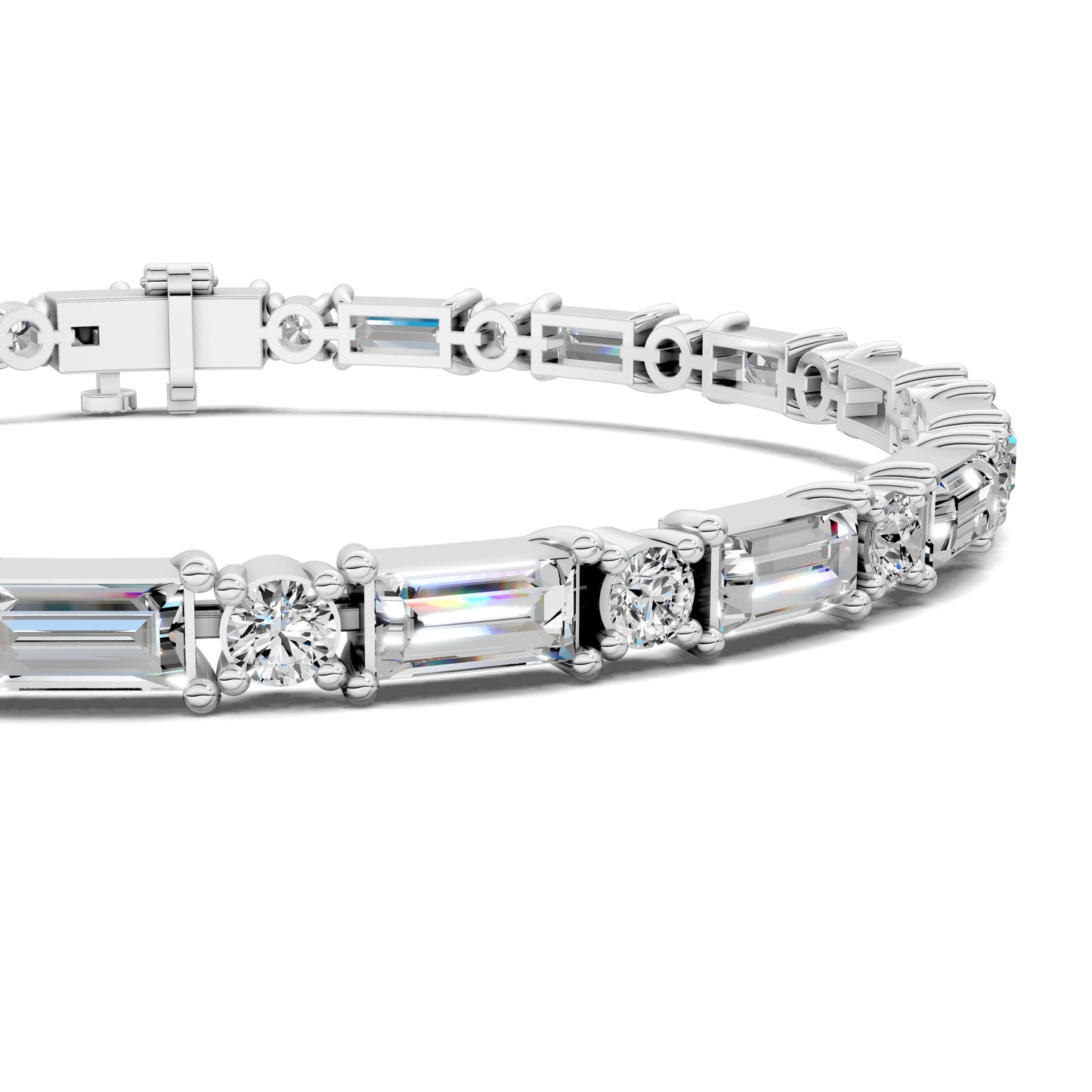 BAGUETTE AND ROUND TENNIS BRACELET