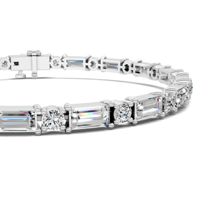 BAGUETTE AND ROUND TENNIS BRACELET