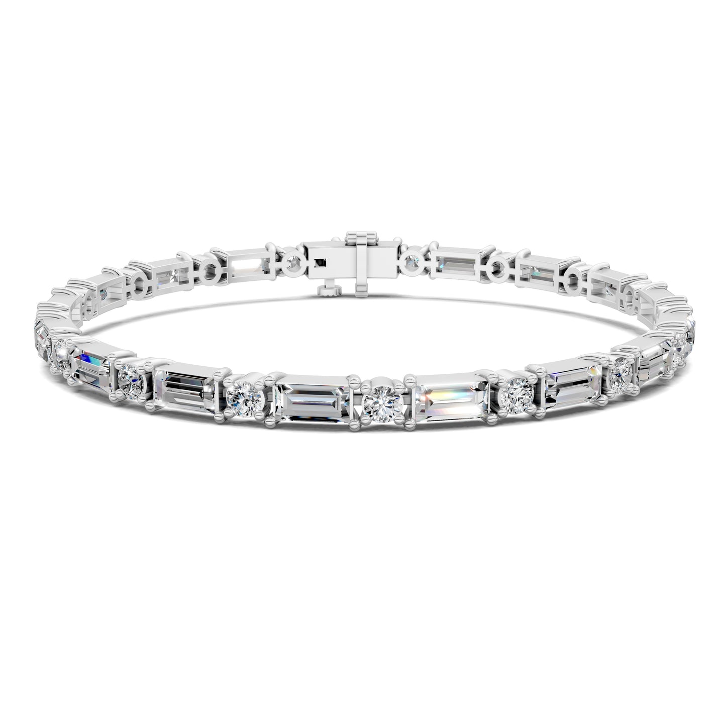 BAGUETTE AND ROUND TENNIS BRACELET