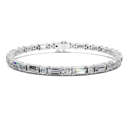 BAGUETTE AND ROUND TENNIS BRACELET