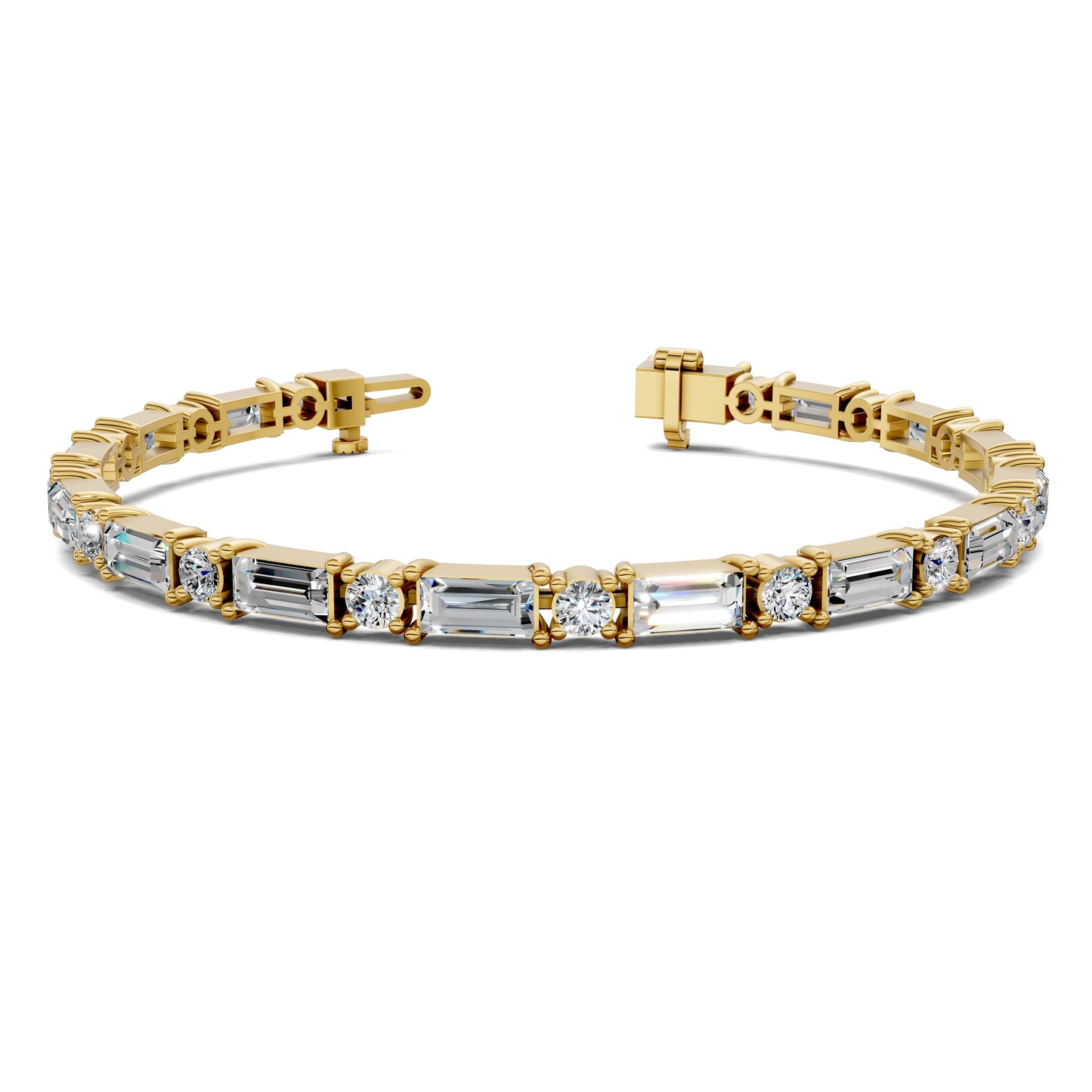 BAGUETTE AND ROUND TENNIS BRACELET
