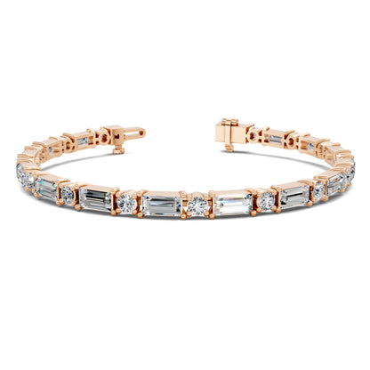 BAGUETTE AND ROUND TENNIS BRACELET