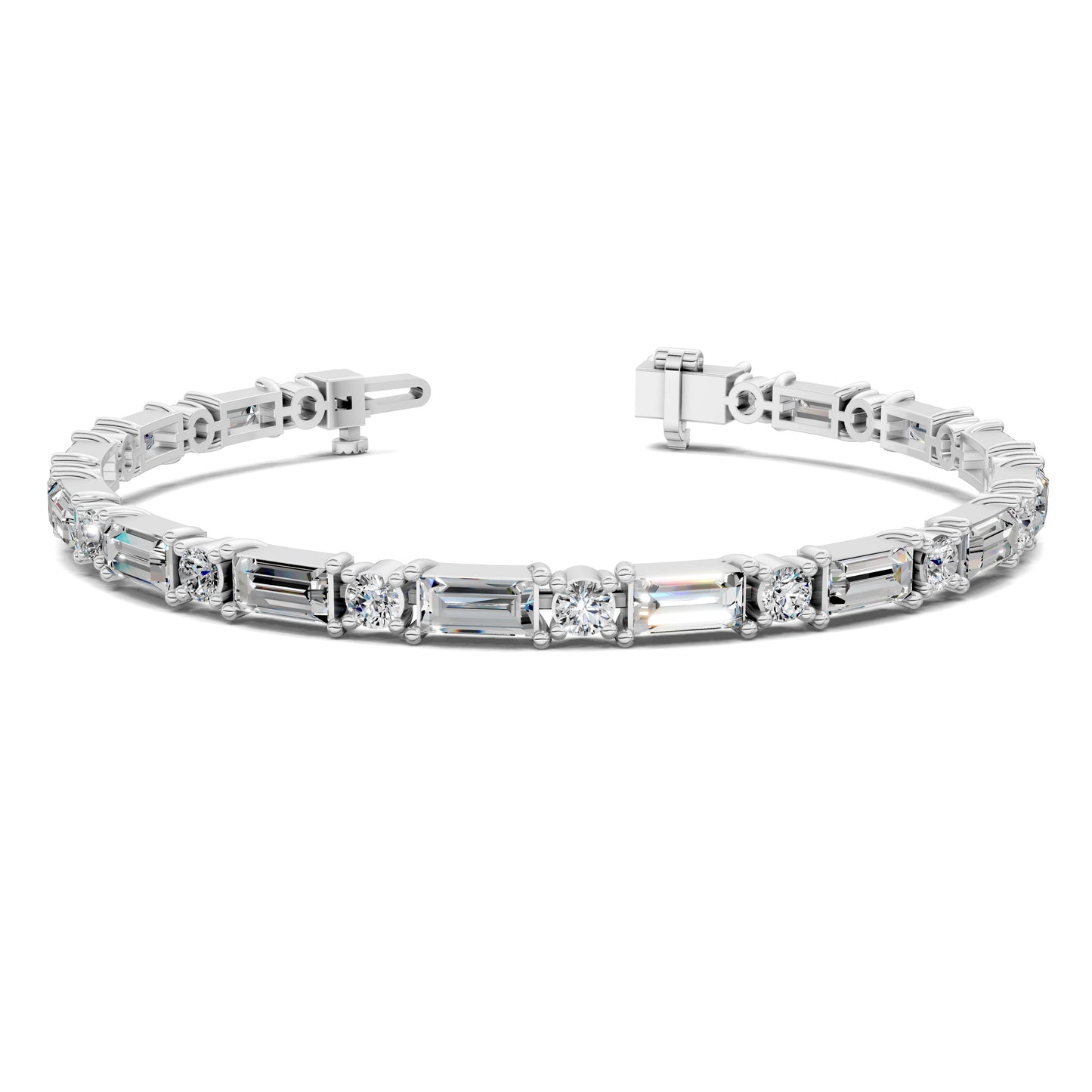 BAGUETTE AND ROUND TENNIS BRACELET