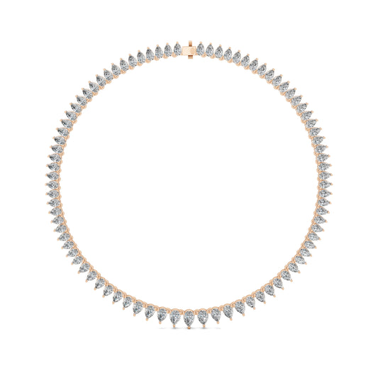 PEAR DIAMOND TENNIS NECKLACE
