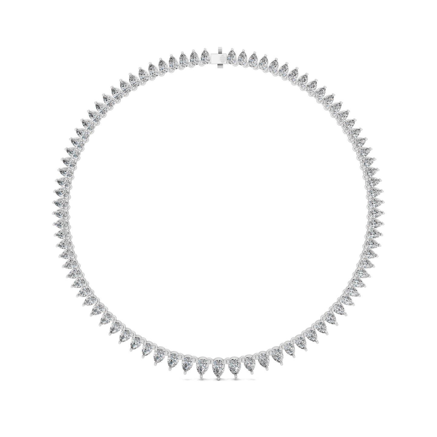 PEAR DIAMOND TENNIS NECKLACE