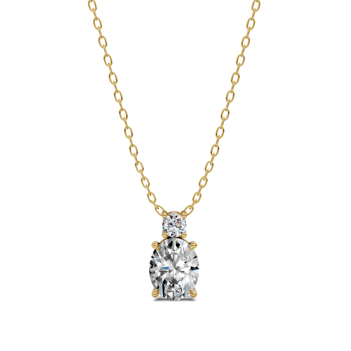 OVAL AND ROUND DIAMOND PENDANT