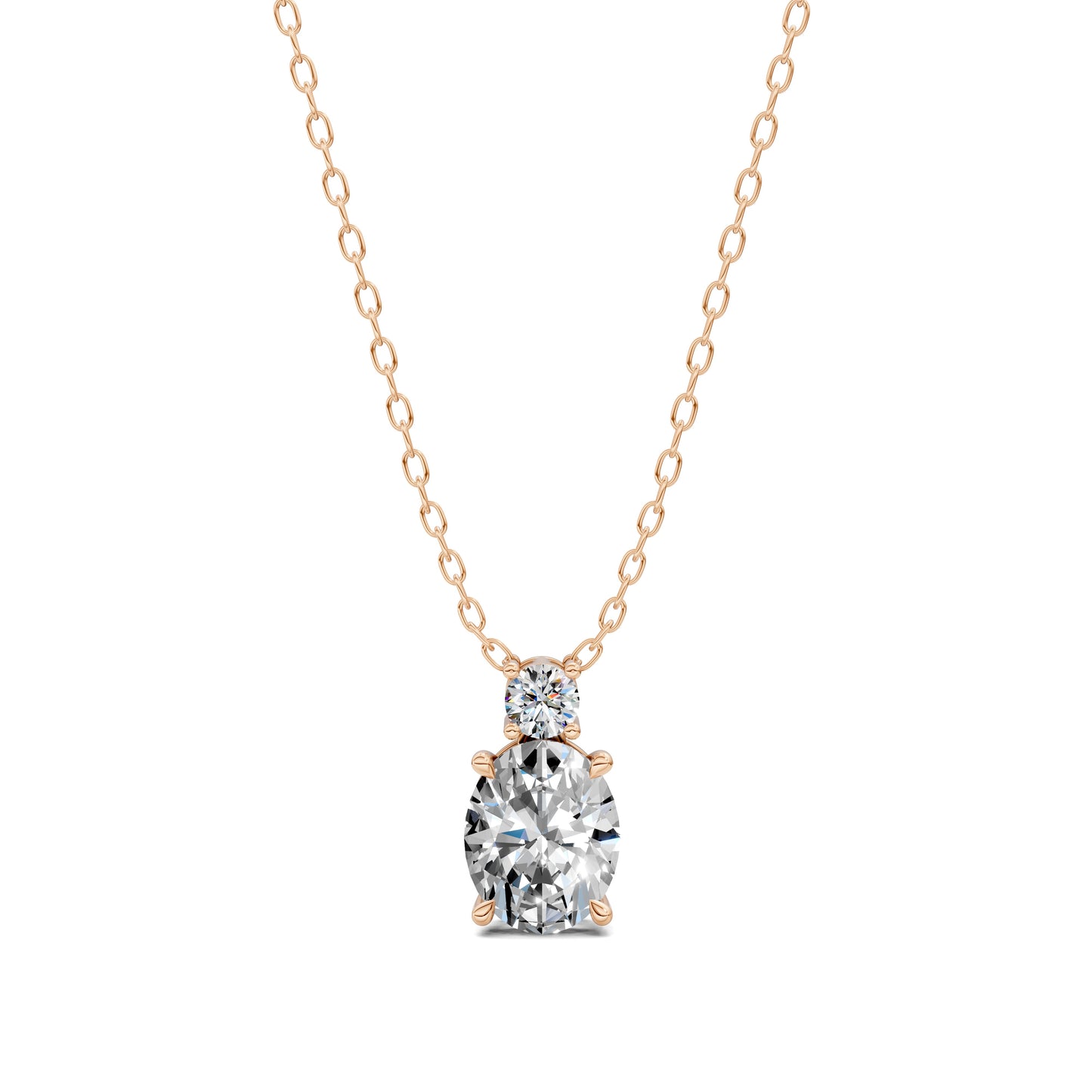 OVAL AND ROUND DIAMOND PENDANT